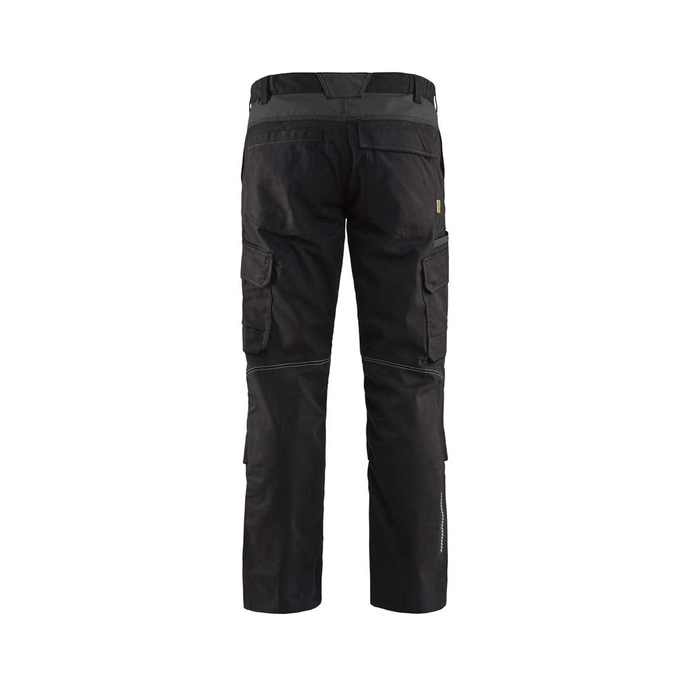 Blaklader 144818329998D128 Industrie Stretch Arbeitshose mit Kniepolstertaschen, Schwarz/Dunkelgrau,