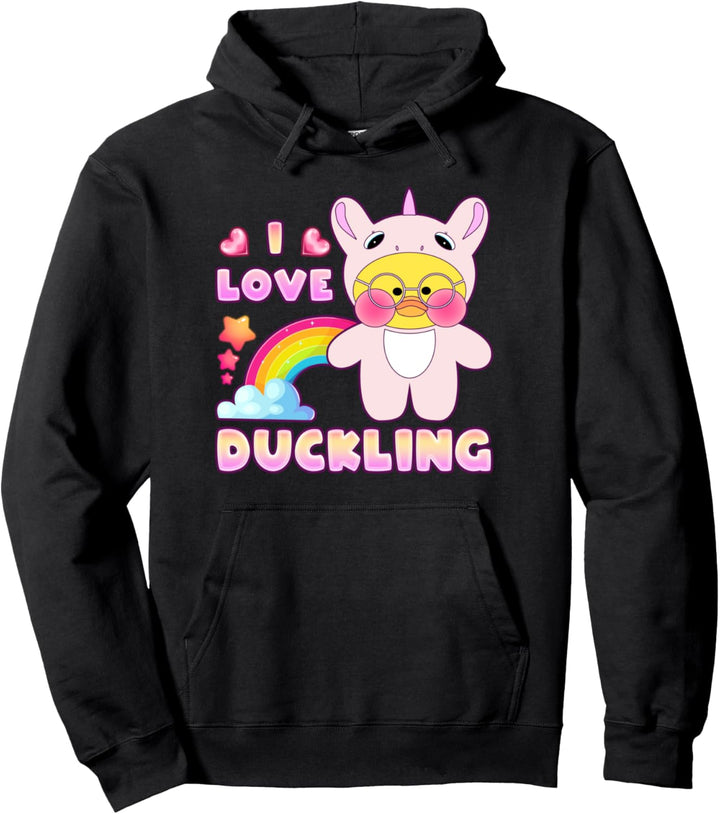 Lalafanfan in Einhorn Kigurumi, ich liebe Entchen Pullover Hoodie