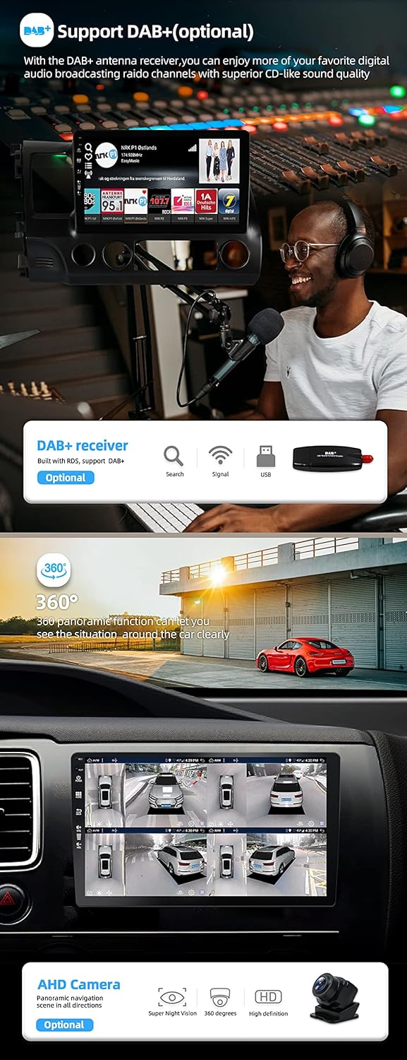 [4GB+64GB] Android 14 Autoradio für Honda Civic (2004-2011)-[Integriertes CarPlay/Android Auto/DSP/G