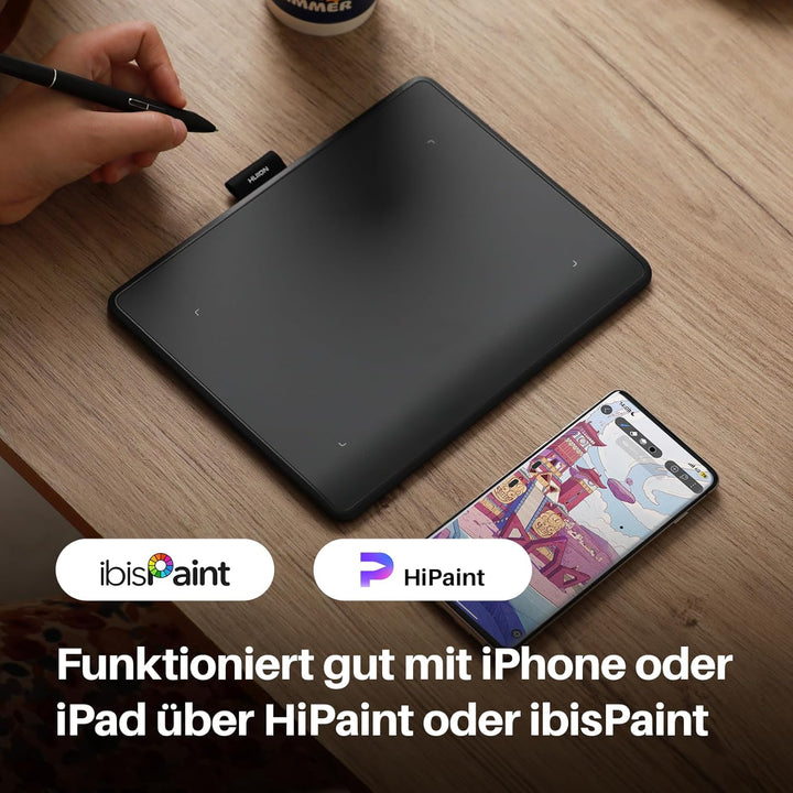 HUION Inspiroy Frego S Bluetooth-Grafiktablett, PenTech 3.0+, 6,3 x 3,9 Zoll grosses Zeichentablett