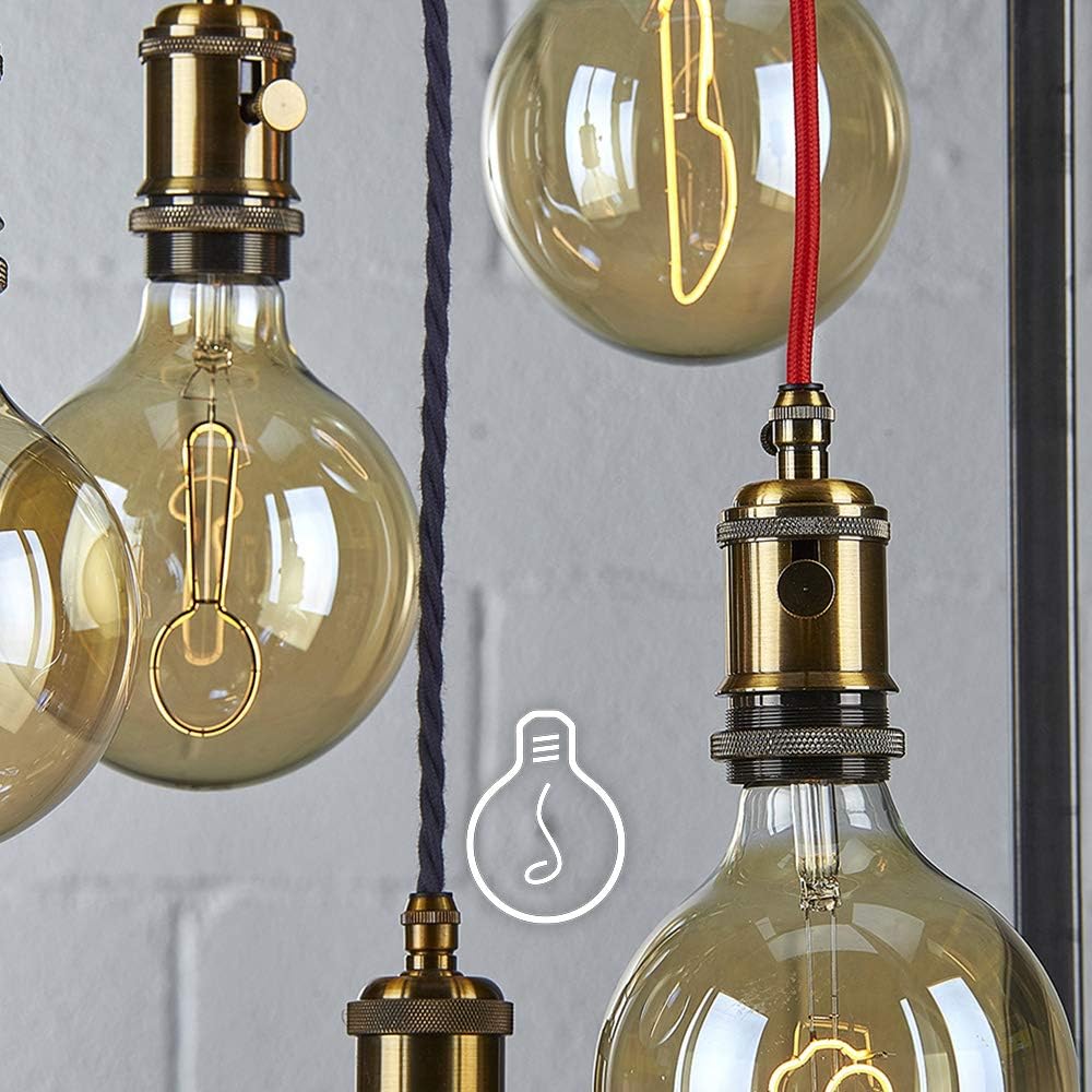 Amarcords - Textilkabel für Lampen SCHWARZ, geflochten, Jute, 10 Meter, mit Erdung 3x0,75 - Stoffkab