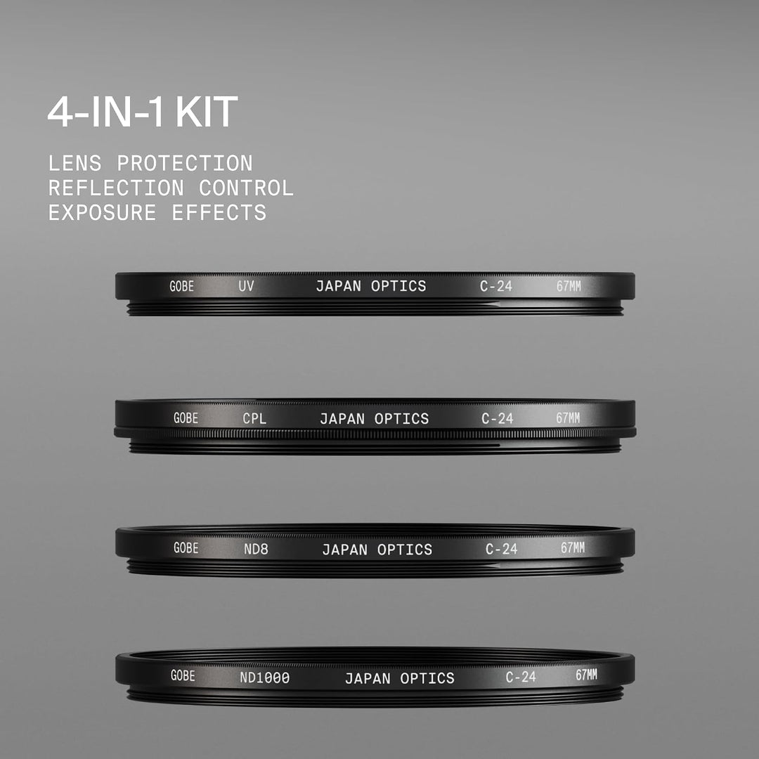 Gobe 46 mm UV Filter, Polfilter (CPL), Graufilter ND8, Graufilter ND1000 - Filter Kit (2Peak) 46mm,
