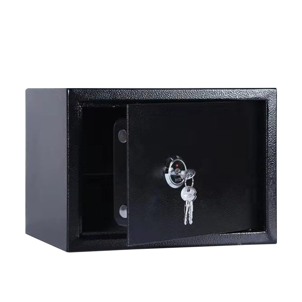 Mini Safe Tresor Möbeltresor mit Schlüssel, Geldschrank Wandtresor 23x17x17 cm Wandsafe für Schmuck