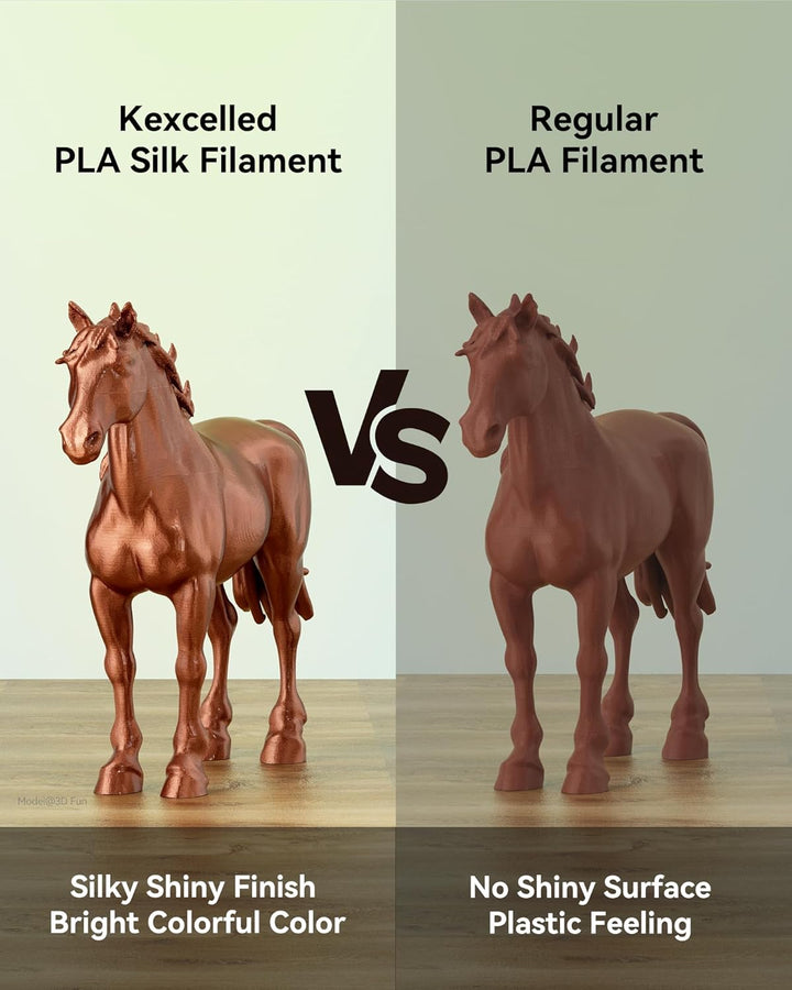 kexcelled PLA Silk Seide Filament 1,75 mm, Shiny Gloss 3D Drucker Filament, Massgenauigkeit +/- 0,03