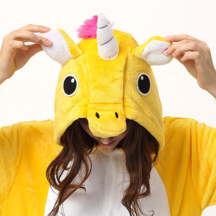 Flauschige Einhorn Kostüme Onesies Kigurumis für 145-185cm Körpergrösse (Erwachesene, Damen, Herren,