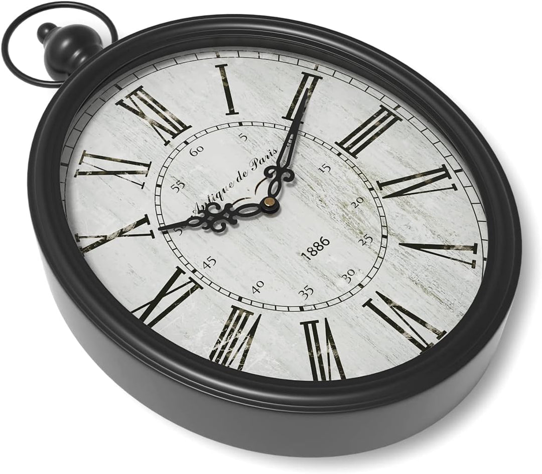 Menterry Rechteck Retro-Wanduhr, altmodisches antikes Design, rustikaler Vintage-Stil, batteriebetri