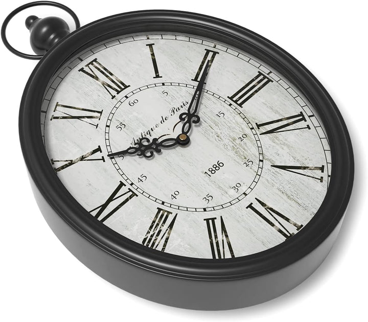 Menterry Rechteck Retro-Wanduhr, altmodisches antikes Design, rustikaler Vintage-Stil, batteriebetri