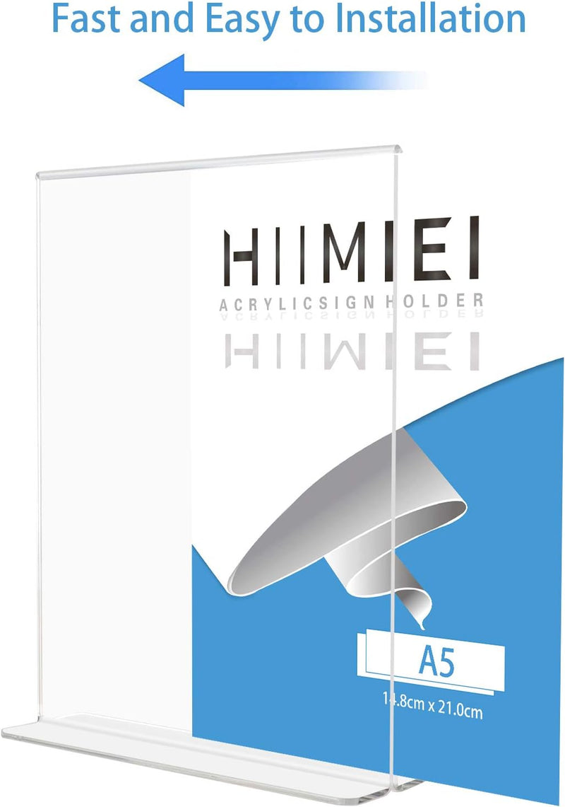 HIIMIEI Tischaufsteller A5 6 Stück T ständer, T-Form Aufsteller, Acryl-Aufsteller, Idee für Promotio