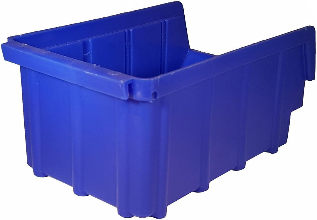 S&S-Shop 80 Stück Stapelboxen – blau – Grösse 2 ( 102 x 167 x 76 mm ) - stapelbar / Sichtbox / Regal
