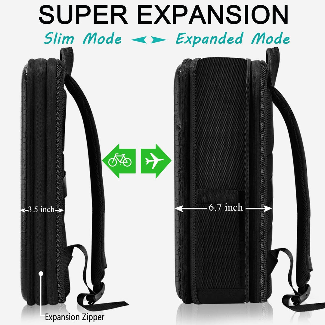 ZINZ Schlanker Laptop Rucksack 15,6 Zoll mit Variabler Kapazität, Diebstahlsicherer Business Tagesru