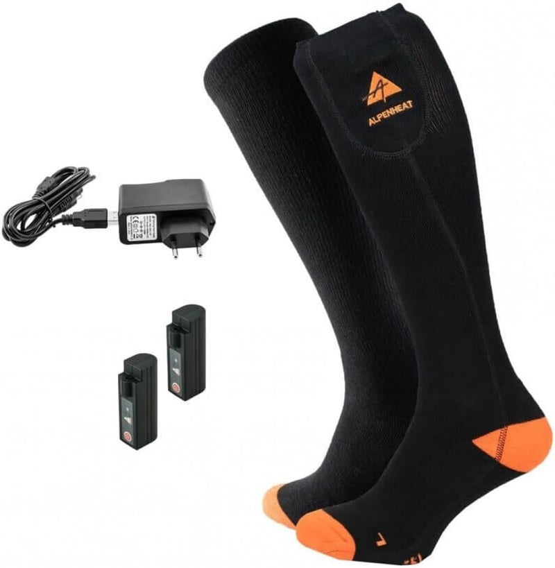 ALPENHEAT Fire Beheizte Socken 42-45 Schwarz/Orange, 42-45 Schwarz/Orange