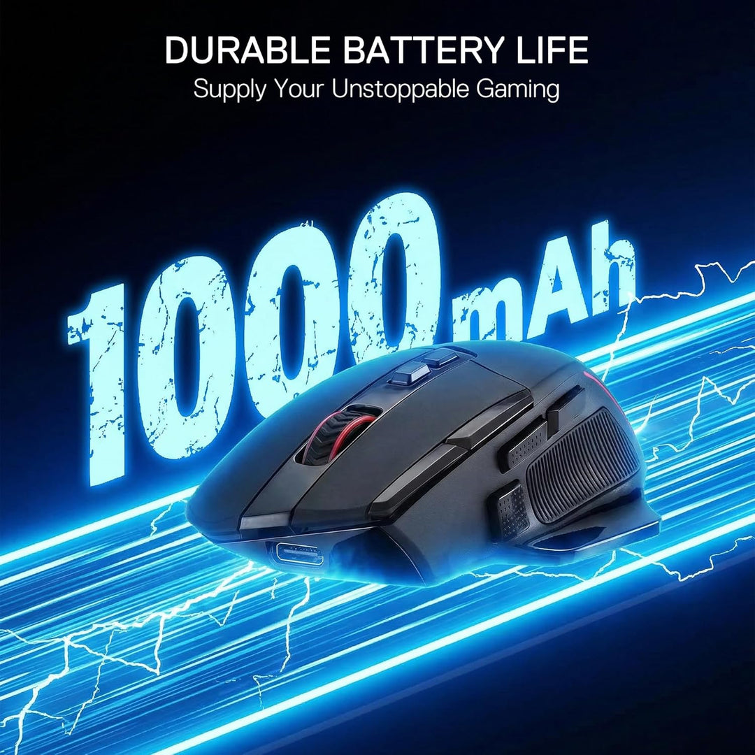 Redragon M925 PRO Kabellose Gaming Maus RGB 26000 DPI Optisch | 10 Programmierbare Tasten Ergonomisc