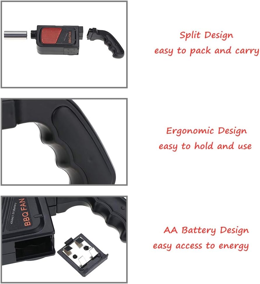 Hztyyier BBQ Fan, Grill Gebläse portable für Outdoor Kochen, leichtes Werkzeug für Camping Picknick
