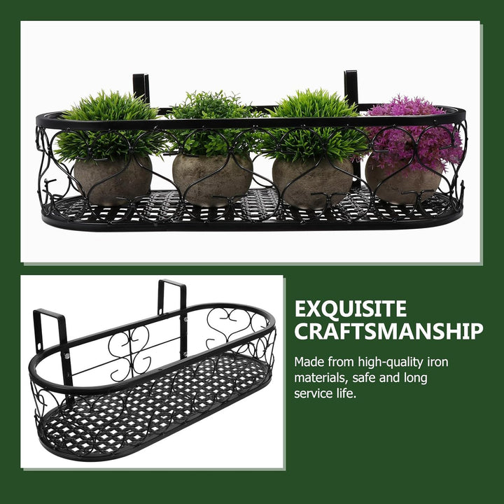 Balkon Hängender Blumentopfhalter aus Eisen Pflanzenregal Geländer Pflanzentopfständer für Garten Ba