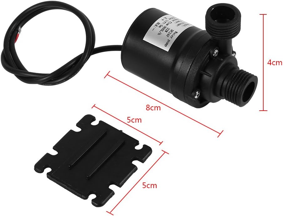 Raguso DC 24V Heisswasser Umwälzpumpe Solarenergie Bürstenloses Motoraquarium Tauchboot 800L/H 5M Ho