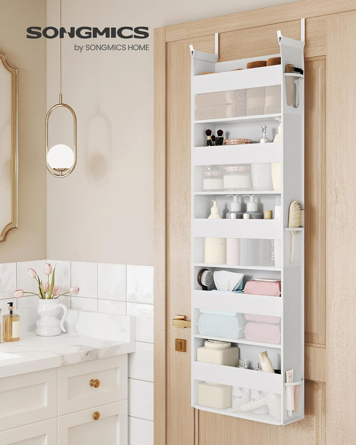 SONGMICS Hängeorganizer, Hängeregal, Tür-Organizer, Hängeaufbewahrung, Türregal Stoff, transparentes