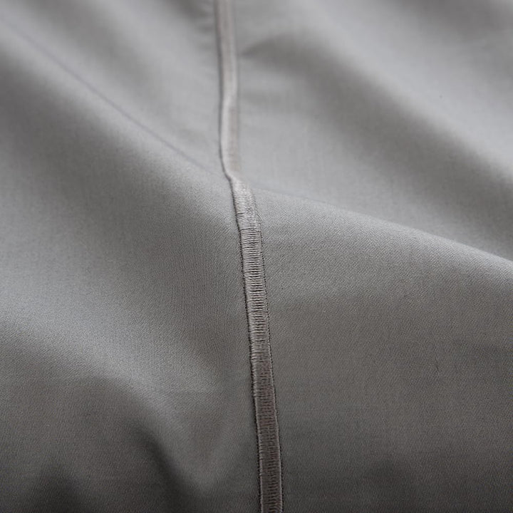 COTTON ARTean Satin-Bettwäsche-Set, ägyptische Baumwolle, Fadenzahl 300, grau, für Betten von 90 x 1