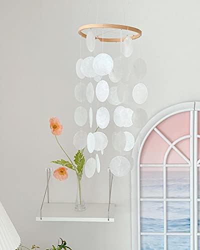 ZOYIEP Windspiel Capiz-Muscheln-Perlmutt-Muscheln in Weiss für Heim Hängende Ornamente Kinderzimmer