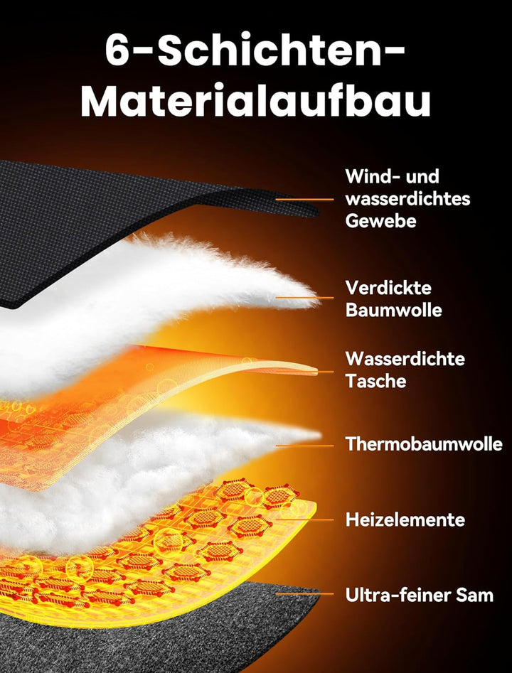 Beheizbare Handschuhe für Herren Damen, Wiederaufladbare Beheizte Handschuhe 3200mAh mit Touchscreen