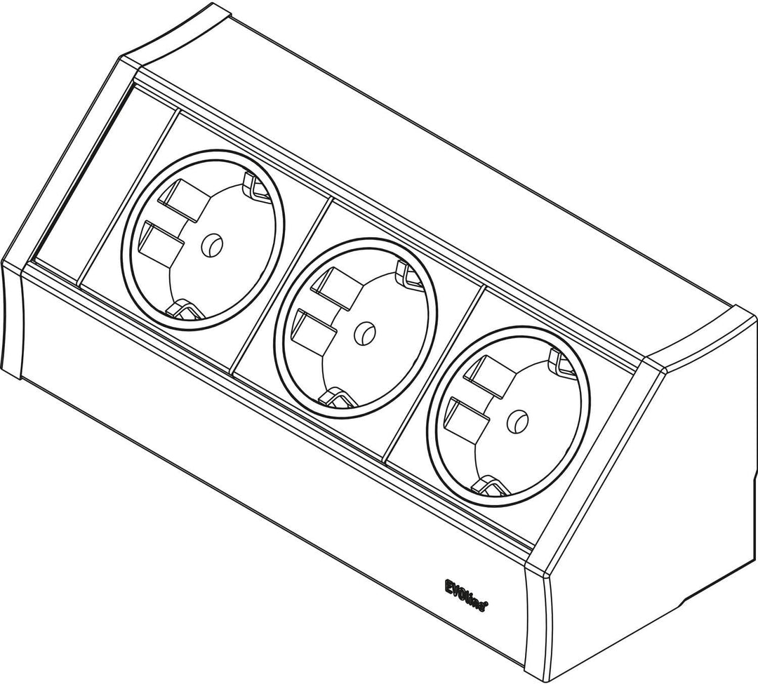 EVOline 159360001100 Steckdosenelement V-Dock 3 x Schuko schwarz 3x Schuko schwarz, 3x Schuko schwar