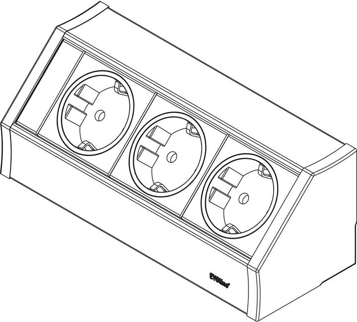 EVOline 159360001100 Steckdosenelement V-Dock 3 x Schuko schwarz 3x Schuko schwarz, 3x Schuko schwar