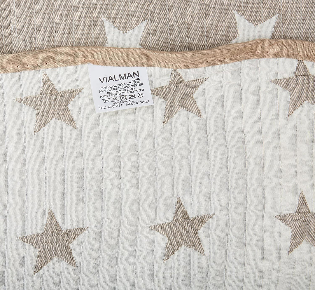 VIALMAN Sofia 10 Tagesdecke, 18% Baumwolle, beige, 150 150 Beige, 150 Beige