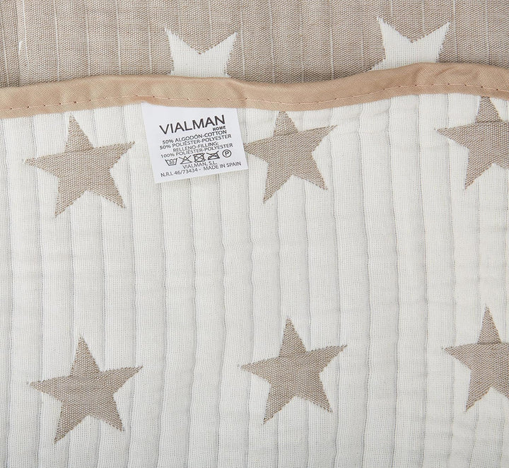 VIALMAN Sofia 10 Tagesdecke, 18% Baumwolle, beige, 150 150 Beige, 150 Beige