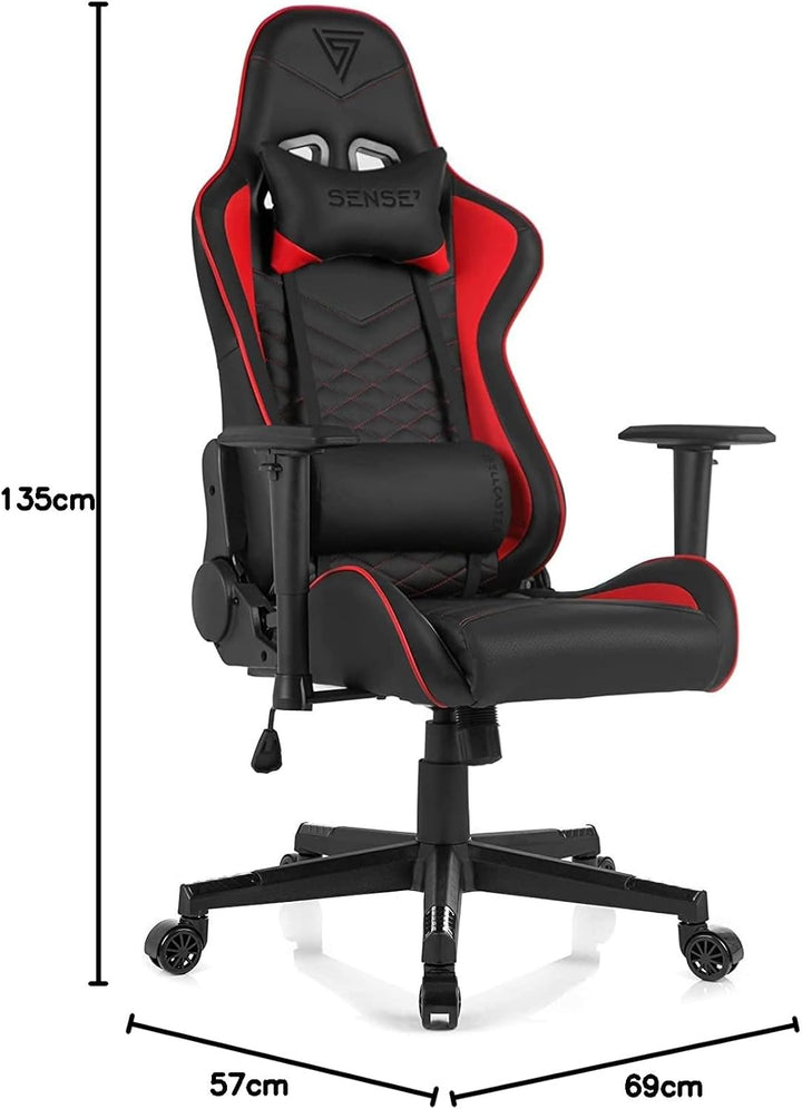 SENSE7 Gaming Stuhl Spellcaster, ergonomischer Gaming Sessel mit verstellbaren Lendenkissen Einstell