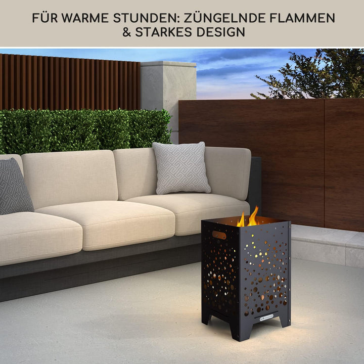 Blumfeldt Feuerschalen für den Garten, Robuste Stahl-Feuertonne, Feuerkorb für den Garten, Terrasse