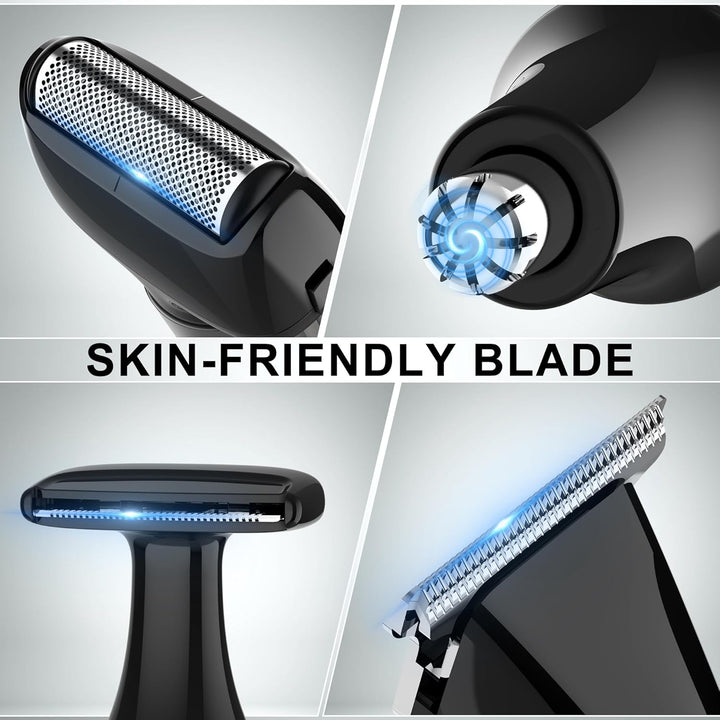 Hatteker Herren-Rückenrasierer Körpertrimmer Elektrischer Body Groomer Gesichts-, Arm-, Kinn-Barttri