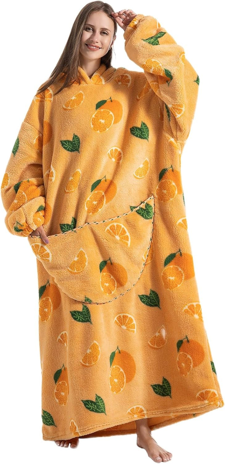 Ultra Weiche Hoodie Decke mit Ärmeln Warme Flanell Decke zum Anziehen für Zuhause Sofa und Bett, Kus