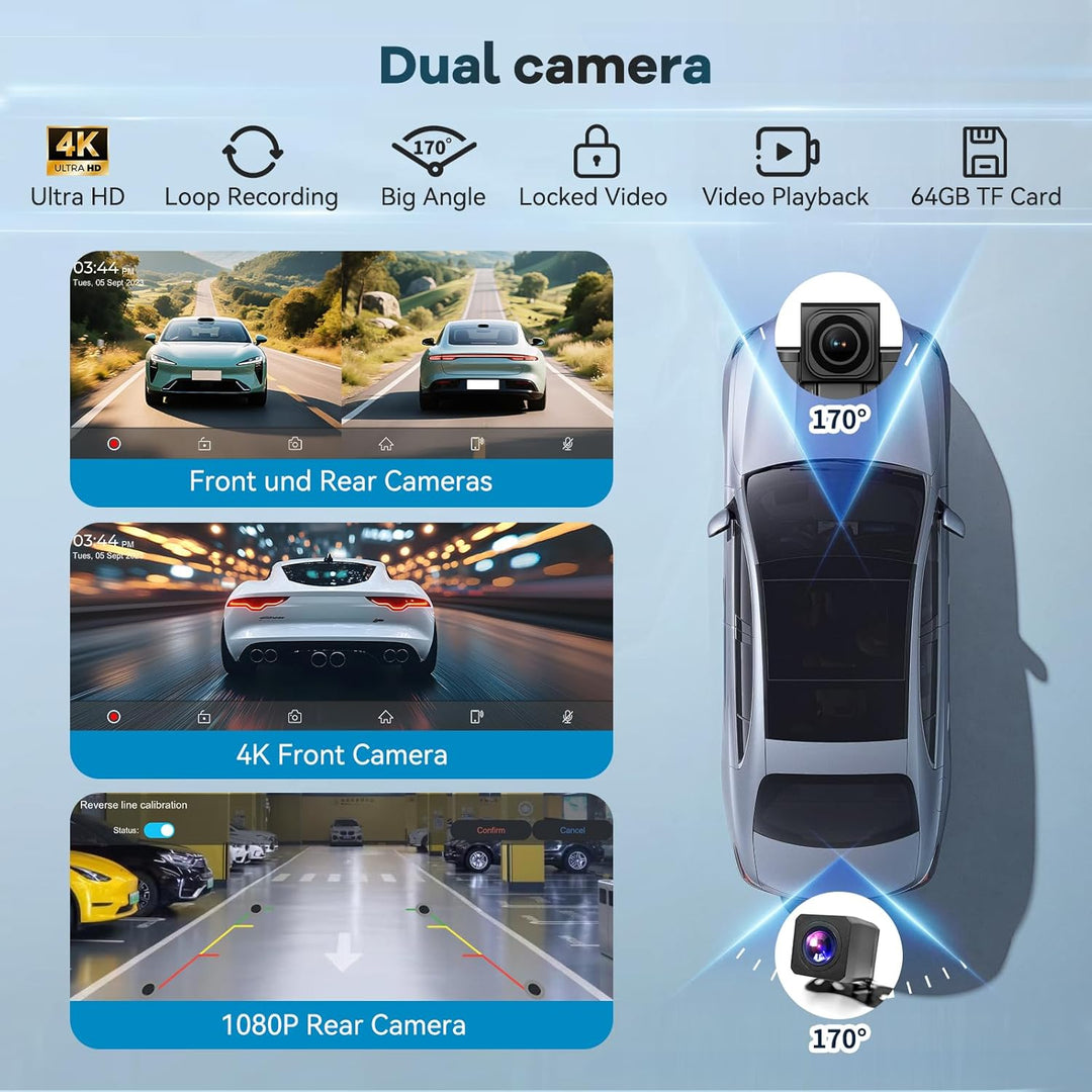 11 Zoll für Apple Carplay Display & Android Auto Display: Car Play Display mit GPS Navigation 4K Das