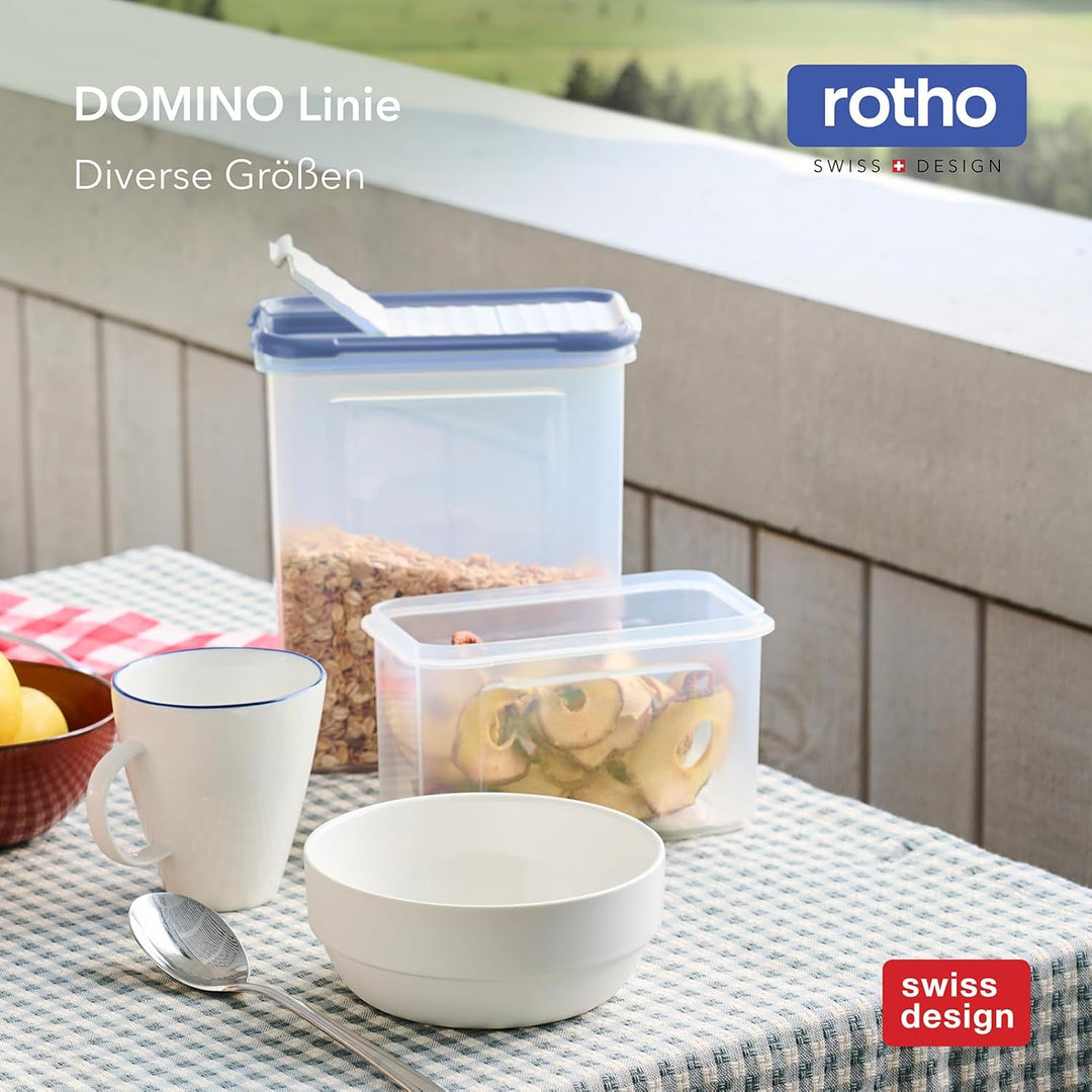 Rotho DOMINO 24-Set Vorratsdosen, Streu- & Schüttdose mit dicht schliessendem Deckel, spülmaschineng