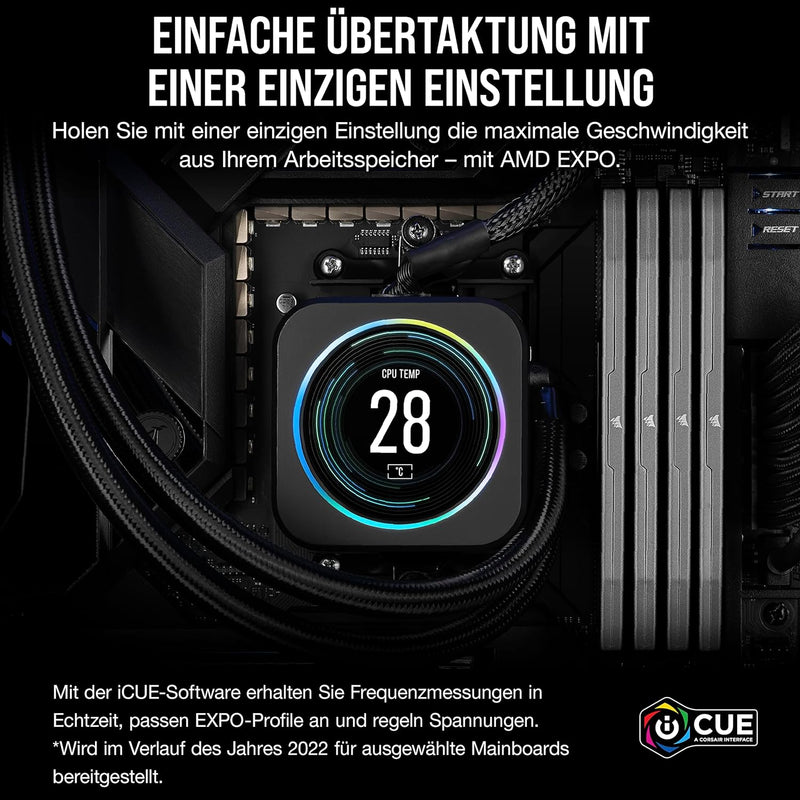 Corsair VENGEANCE DDR5 RAM 64GB (2x32GB) 5600MHz CL40 AMD EXPO iCUE Kompatibel Computer Speicher - G