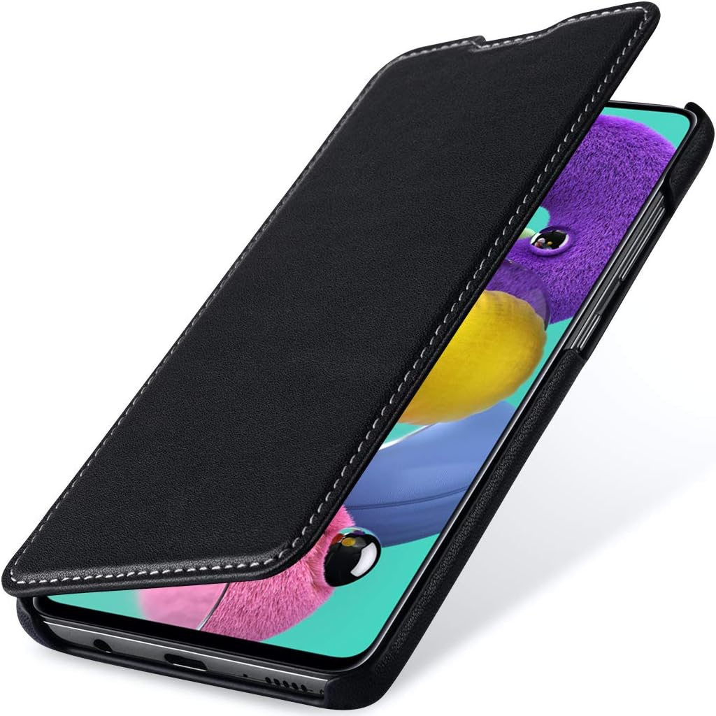 STILGUT Book Case kompatibel mit Samsung Galaxy A51 Hülle aus Leder zum Klappen, Klapphülle, Handyhü