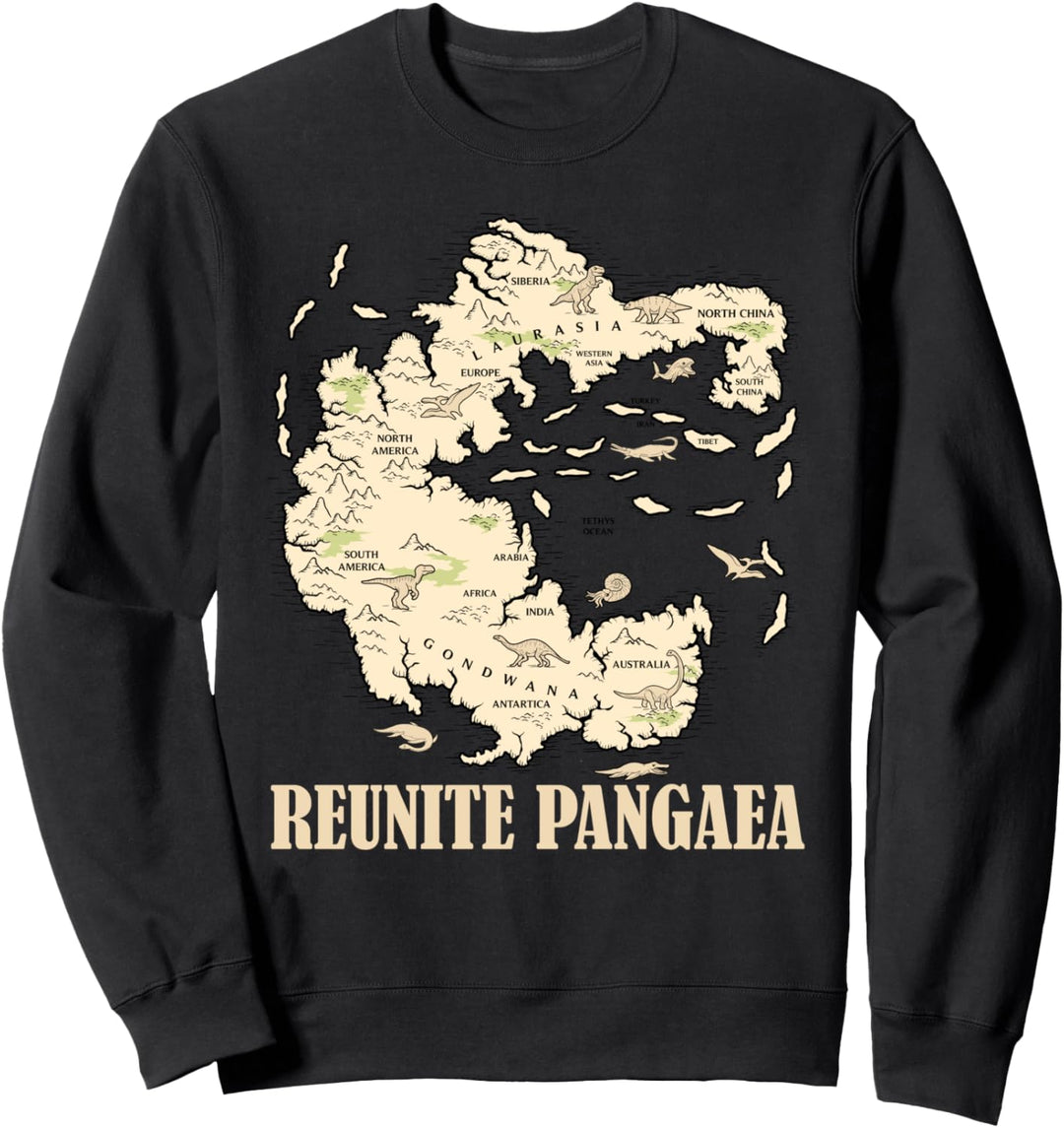 Wiedervereinigung Pangaea Weltkarte Geschichte Geologie Sweatshirt
