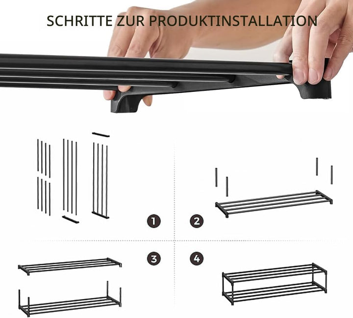 XIANGLV Schuhregal 2 Ebenen, Klein, kann 6 Paar Schuhe Halten, Schuhablage, Aufbewahrung, Organizer,