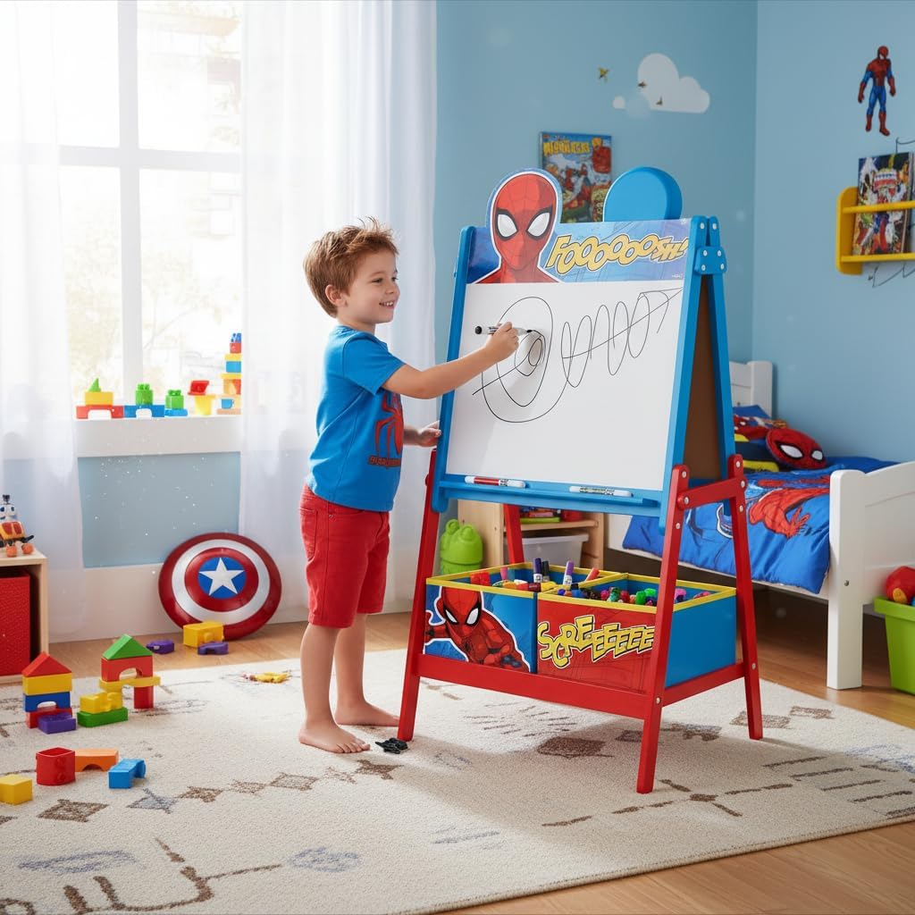 ARDITEX – Kindertafel von Marvel Spiderman mit doppelseitiger Oberfläche für Kreide und Filzstift un