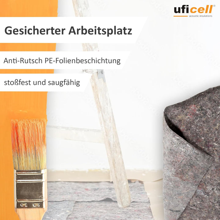 easypaint® PREMIUM Malervlies [50 m²] - Schutzvlies mit PE Anti Rutsch Beschichtung - Gewicht: 180 g