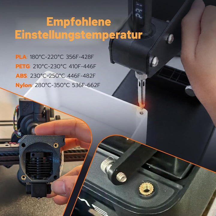 Vertikale Hitze-Pressmaschine,Heat Set Insert Tool,Messing Einsätze 3D Druck,Heat Set Insert Spitze