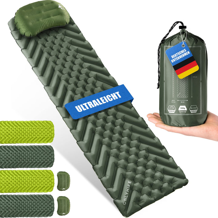Isomatte Ultraleicht [gratis Camping Kissen] I Outdoor Camping Matratze I rutschfeste Matte mit Schl