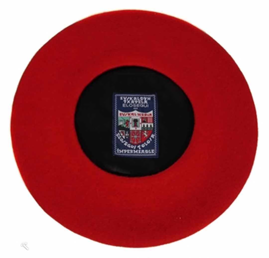 Elosegui Txapela Baskenmütze Txapeldun 100% australische Merinowolle, imprägniert (15, Rot), rot, On