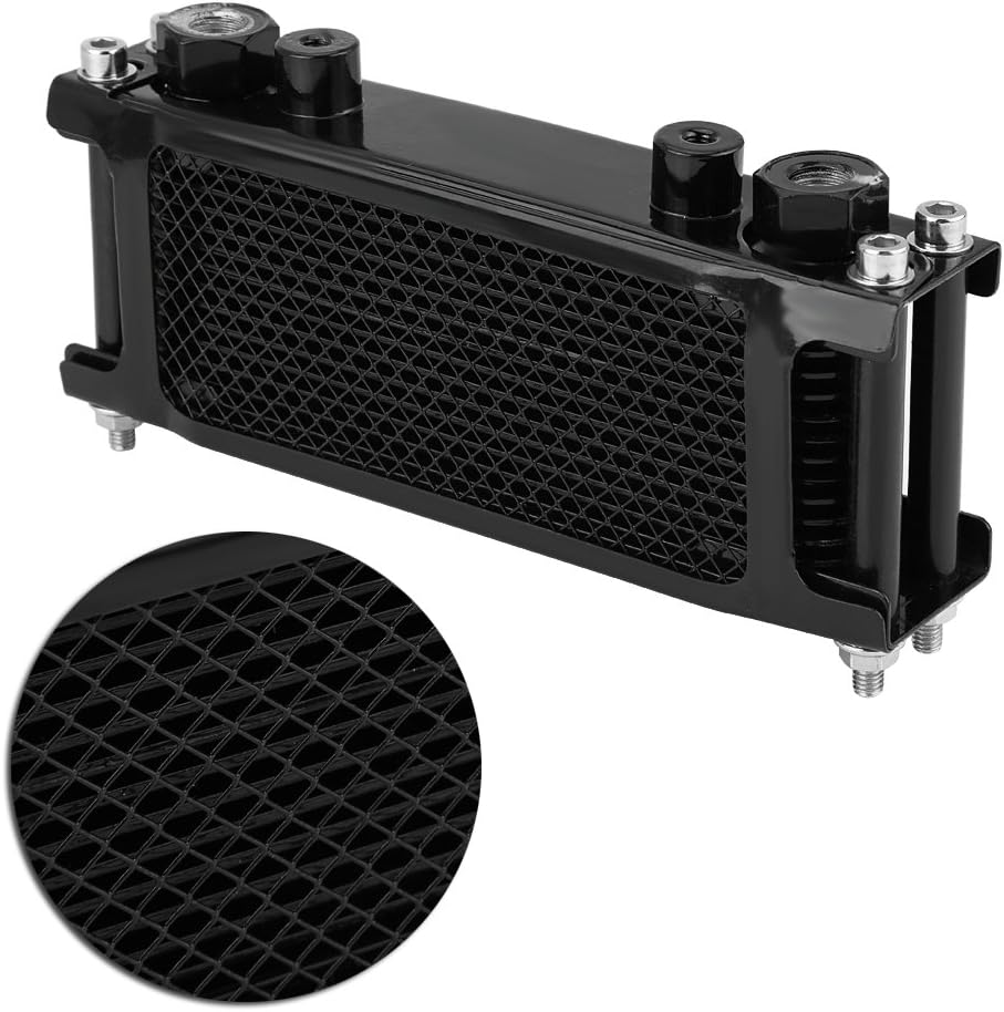 Motorrad Ölkühler, Qiilu Ölkühler, Upgrade Aluminium Motorrad Motorölkühler Kühlung Kühler 50CC-200C