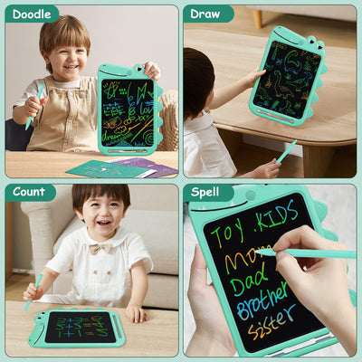 Fullware LCD Schreibtafel Kinder, 10 Zoll Maltafel Zaubertafel Dinosaurier Einhorn Spielzeug, Geburt