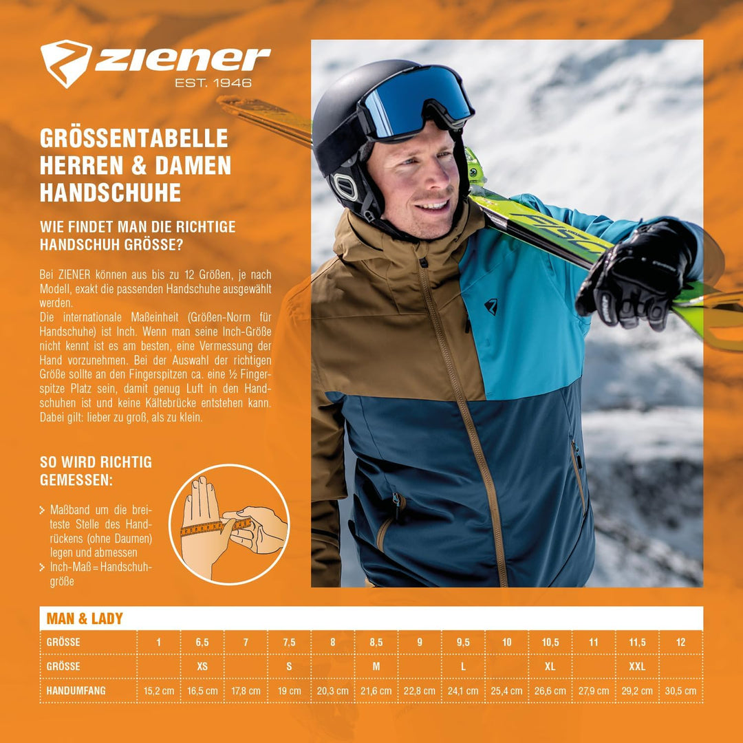 Ziener Herren GLYNDAL GTX Gore plus warm MITTEN glove ski alpine Ski-Handschuhe / Wintersport | wass