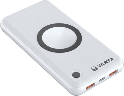 VARTA 2 in 1 Power Bank und Wireless Charger, kabelloses Ladegerät, Powerbank 15000mAh, LED Ladestan