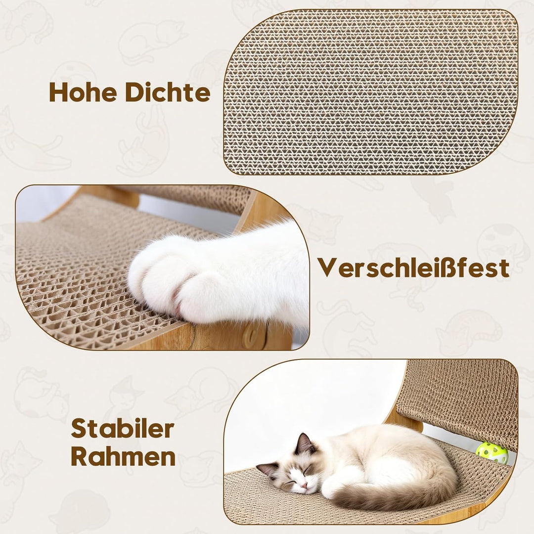 Kratzbretter Katze 65 cm Hohe L-Förmige Kratzpappe für Katzen, Hochdichtes Verschleissfestes Multifu