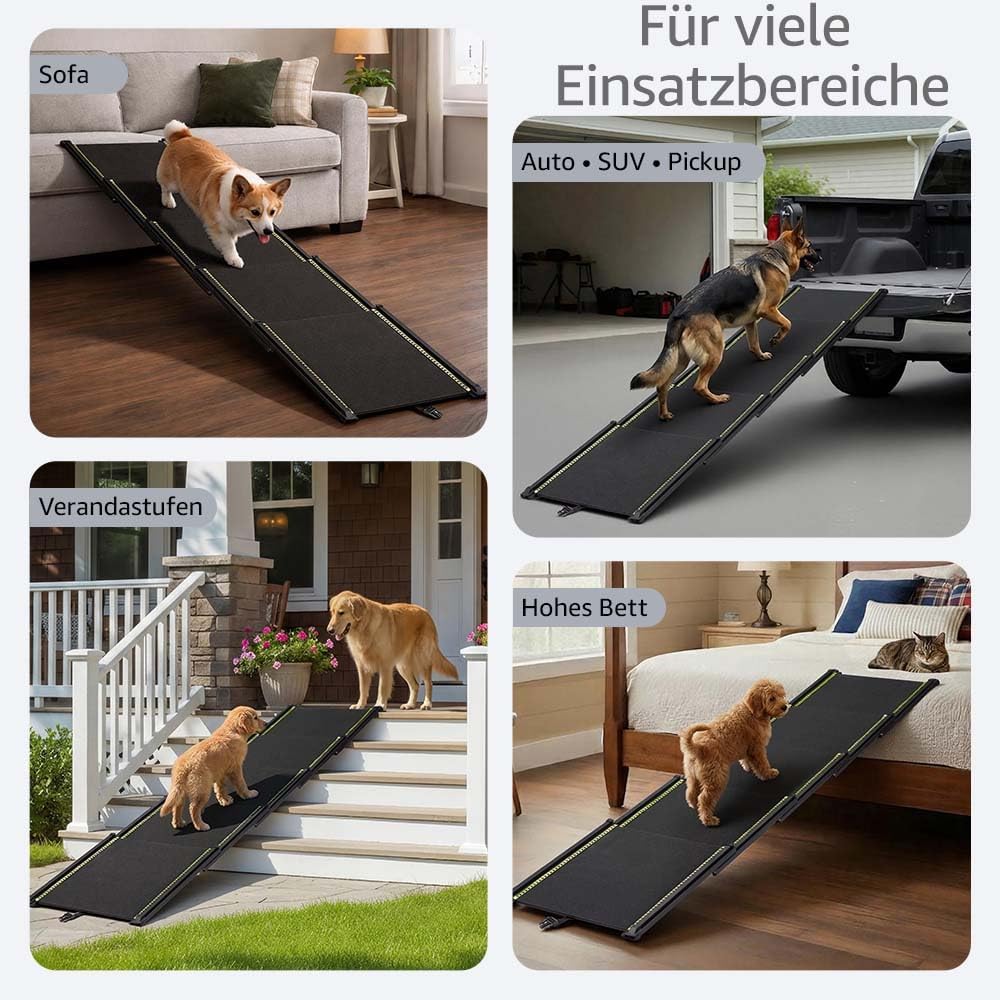 unipaws 190 cm extra Lange Hunderampe für Auto, SUV & LKW, ausziehbare tragbare Haustier-Treppenramp