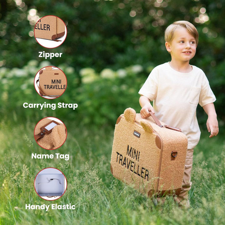 Childhome Koffer für Kinder, Wochenende, Kabinenformat, kompakt, robust, Henkel für Transport, Namen