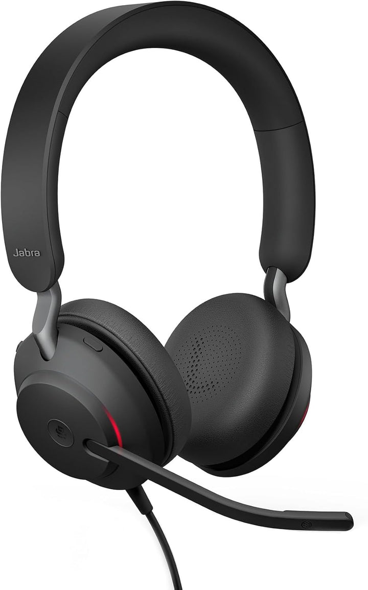 Jabra Evolve2 40 SE - Kabelgebundenes Stereo-Headset mit Geräuschunterdrückung und 3-Mikrofon-Techno